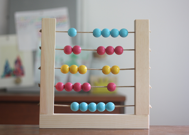 How to make a DIY abacus for your kids to play with.