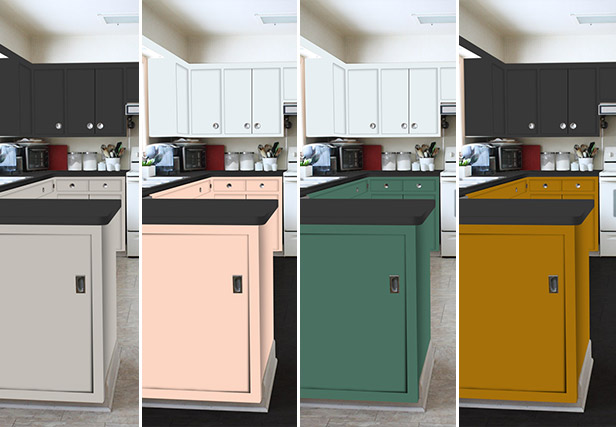 Pretty colors of paint for kitchen cabinets.