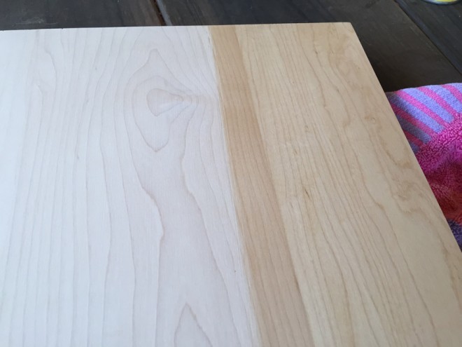 Choosing stain to keep maple looking natural and light.