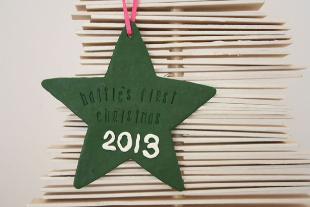 Baby's first Christmas ornament – an easy DIY craft using a photo and oven bake clay.
