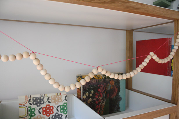 DIY scalloped wood bead garland.