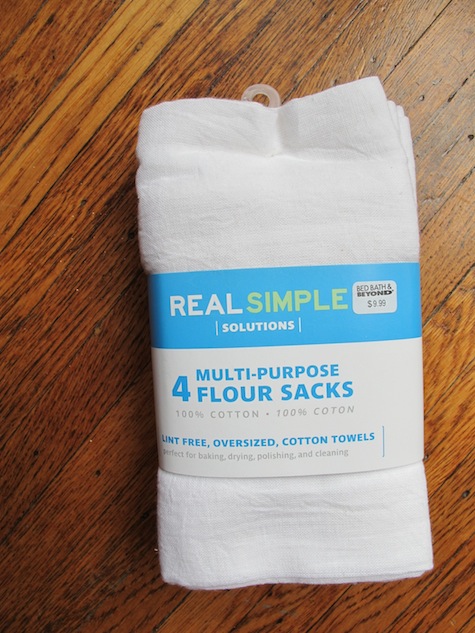 Using flour sacks to make custom bathroom hand towels.