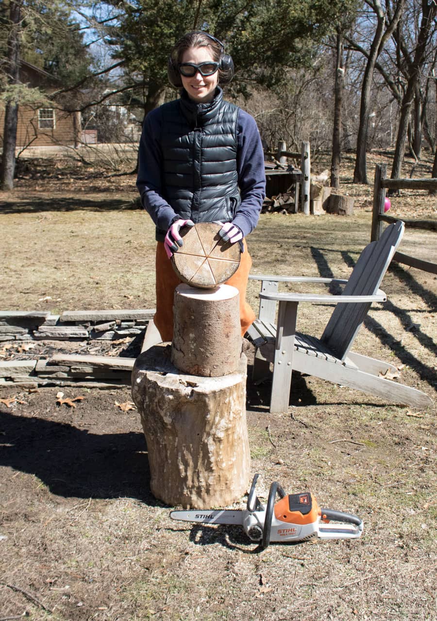Learn how to cut your own one burn fire log (a.k.a. Swedish torch).