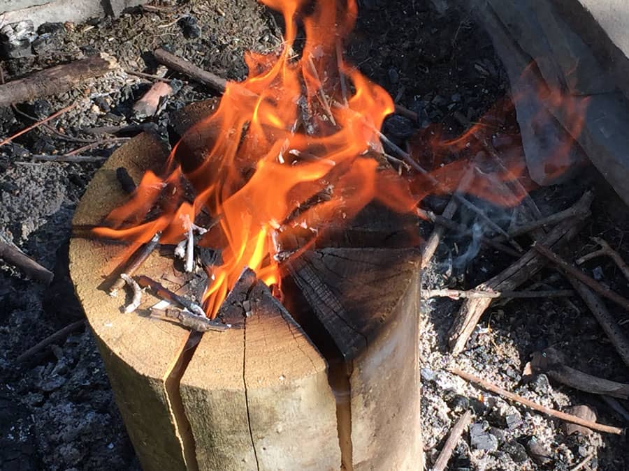 Learn how to cut your own one burn fire log (a.k.a. Swedish torch).